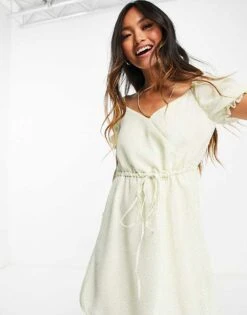 French Connection Ditsy Floral Print Mini Dress In Green For Women Green Floral