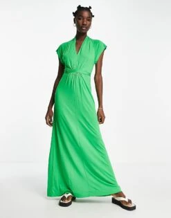 French Connection Jersey Maxi Dress In Bright Green For Women Vibrant Green
