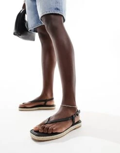 French Connection Flat Sandals In Black For Women