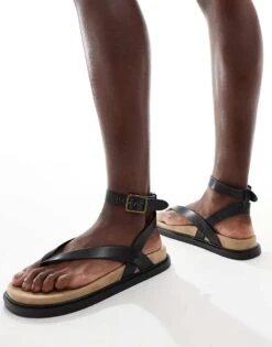 French Connection Footbed Sandals In Black For Women