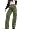 French Connection Twill Cargo Trousers In Khaki For Women