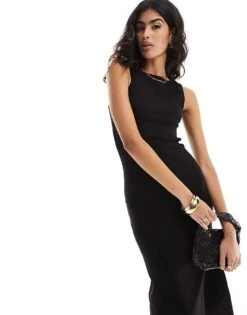 French Connection Sleeveless Midi Vest Dress In Black For Women