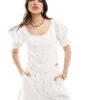 French Connection Embroidered Top Co-ord In White For Women