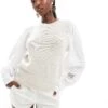 French Connection Klara Mix 2 In 1 Jumper In Cream For Women
