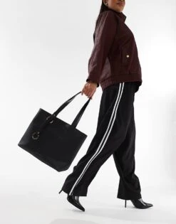 French Connection Grain Tote Shopper Bag In Black For Women