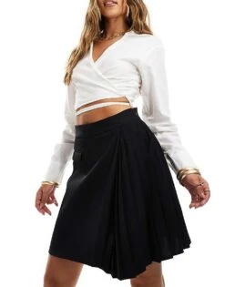 French Connection Harrie Pleated Mini Skirt In Black For Women