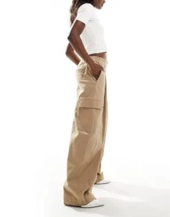 French Connection Atena Twill Clean Cargo Trousers In Camel For Women