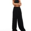 French Connection Harrie Wide Leg Suit Trousers In Black For Women