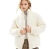 French Connection Teddy Puffer Jacket In Cream For Women Ecru