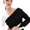 French Connection Mix And Match Poplin Top In Mono For Women Black