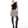 French Connection Glitter Skort In Silver For Women