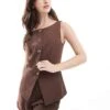 French Connection Harrie Tailored Waistcoat Co-ord In Chocolate For Women Chocolate Brown